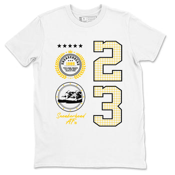 AJ4 Vivid Sulfur shirt to match jordans Sneaker Emblem sneaker tees Air Jordan 4 Vivid Sulfur SNRT Sneaker Release Tees unisex cotton White 2 crew neck shirt