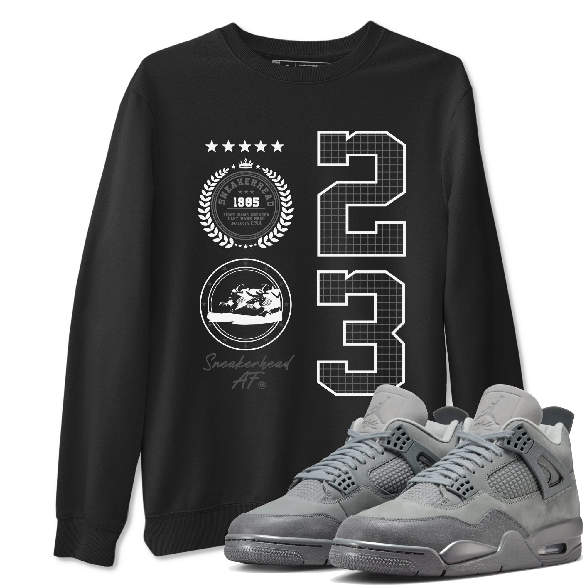 4s Wet Cement shirts to match jordans Sneaker Emblem sneaker match tees Air Jordan 4 Wet Cement SNRT Sneaker Release Tees unisex cotton Black 1 crew neck shirts