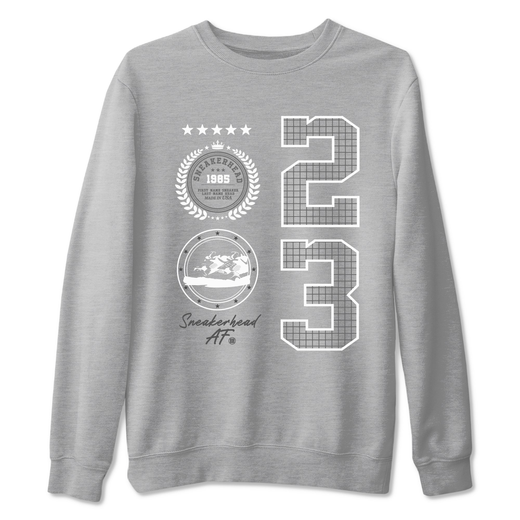 4s Wet Cement shirts to match jordans Sneaker Emblem sneaker match tees Air Jordan 4 Wet Cement SNRT Sneaker Release Tees unisex cotton Heather Grey 2 crew neck shirts
