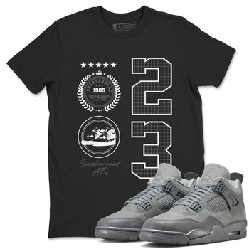 4s Wet Cement shirts to match jordans Sneaker Emblem sneaker match tees Air Jordan 4 Wet Cement SNRT Sneaker Release Tees unisex cotton Black 1 crew neck shirts