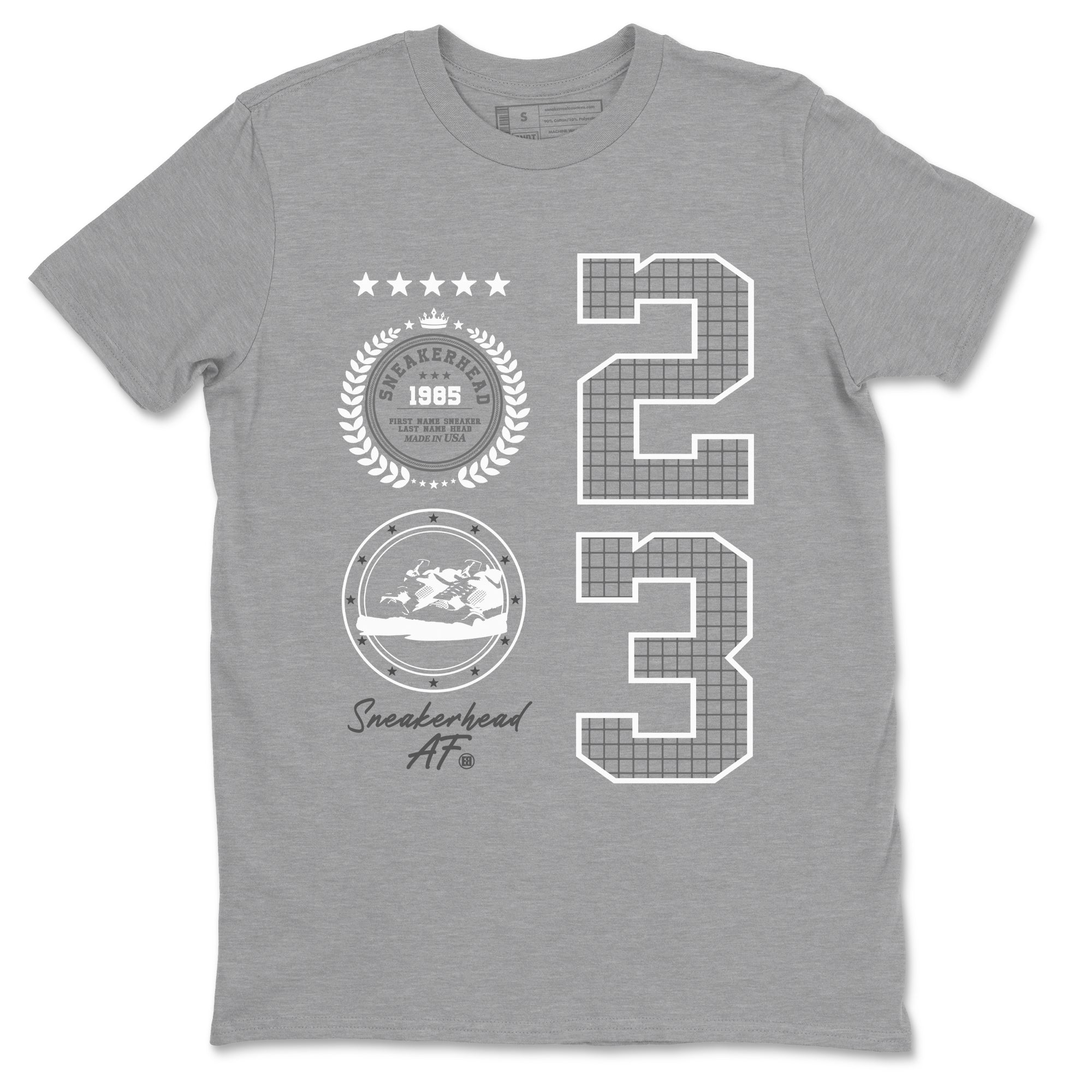 4s Wet Cement shirts to match jordans Sneaker Emblem sneaker match tees Air Jordan 4 Wet Cement SNRT Sneaker Release Tees unisex cotton Heather Grey 2 crew neck shirts
