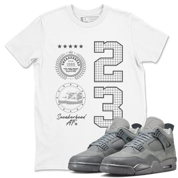 4s Wet Cement shirts to match jordans Sneaker Emblem sneaker match tees Air Jordan 4 Wet Cement SNRT Sneaker Release Tees unisex cotton White 1 crew neck shirts