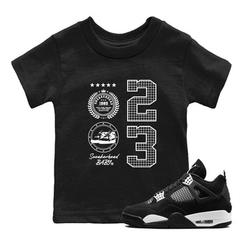 AJ4 White Thunder shirts to match jordans Sneaker Emblem sneaker match tees Air Jordan 4 White Thunder SNRT Sneaker Tees streetwear brand Baby and Youth Black 1 cotton tee