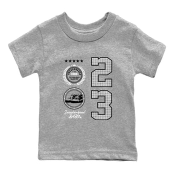 AJ4 White Thunder shirts to match jordans Sneaker Emblem sneaker match tees Air Jordan 4 White Thunder SNRT Sneaker Tees streetwear brand Baby and Youth Heather Grey 2 cotton tee