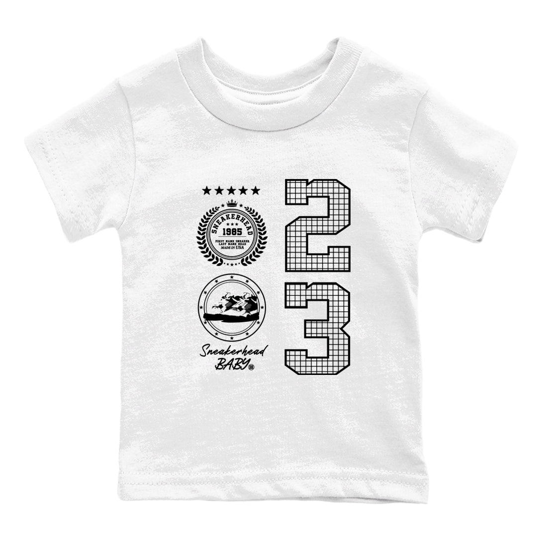 AJ4 White Thunder shirts to match jordans Sneaker Emblem sneaker match tees Air Jordan 4 White Thunder SNRT Sneaker Tees streetwear brand Baby and Youth White 2 cotton tee