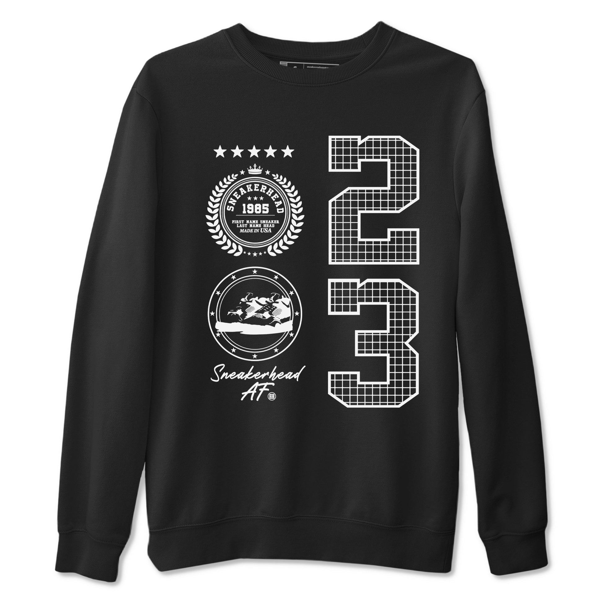 AJ4 White Thunder shirts to match jordans Sneaker Emblem sneaker match tees Air Jordan 4 White Thunder SNRT Sneaker Tees streetwear brand Black 2 unisex cotton tee
