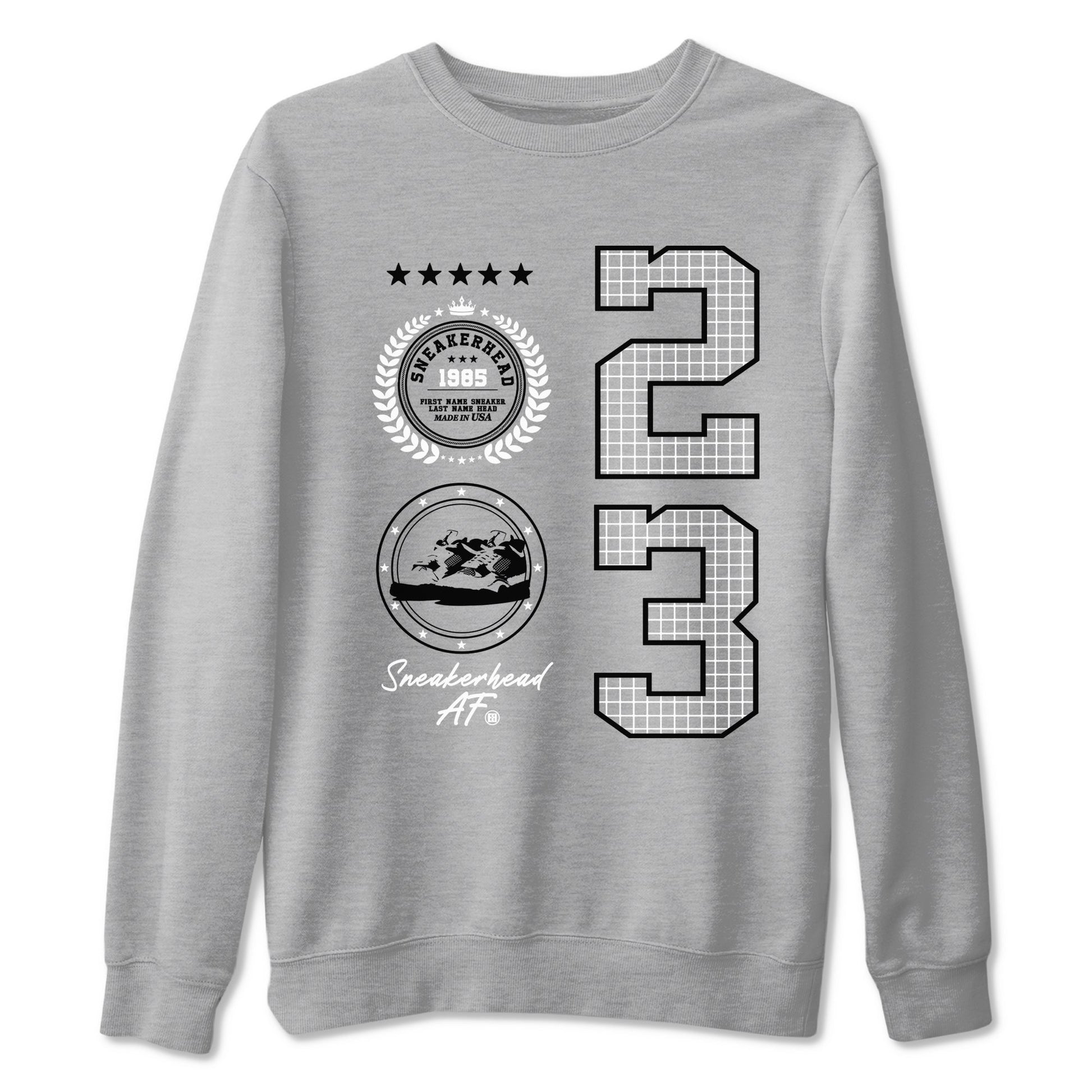 AJ4 White Thunder shirts to match jordans Sneaker Emblem sneaker match tees Air Jordan 4 White Thunder SNRT Sneaker Tees streetwear brand Heather Grey 2 unisex cotton tee