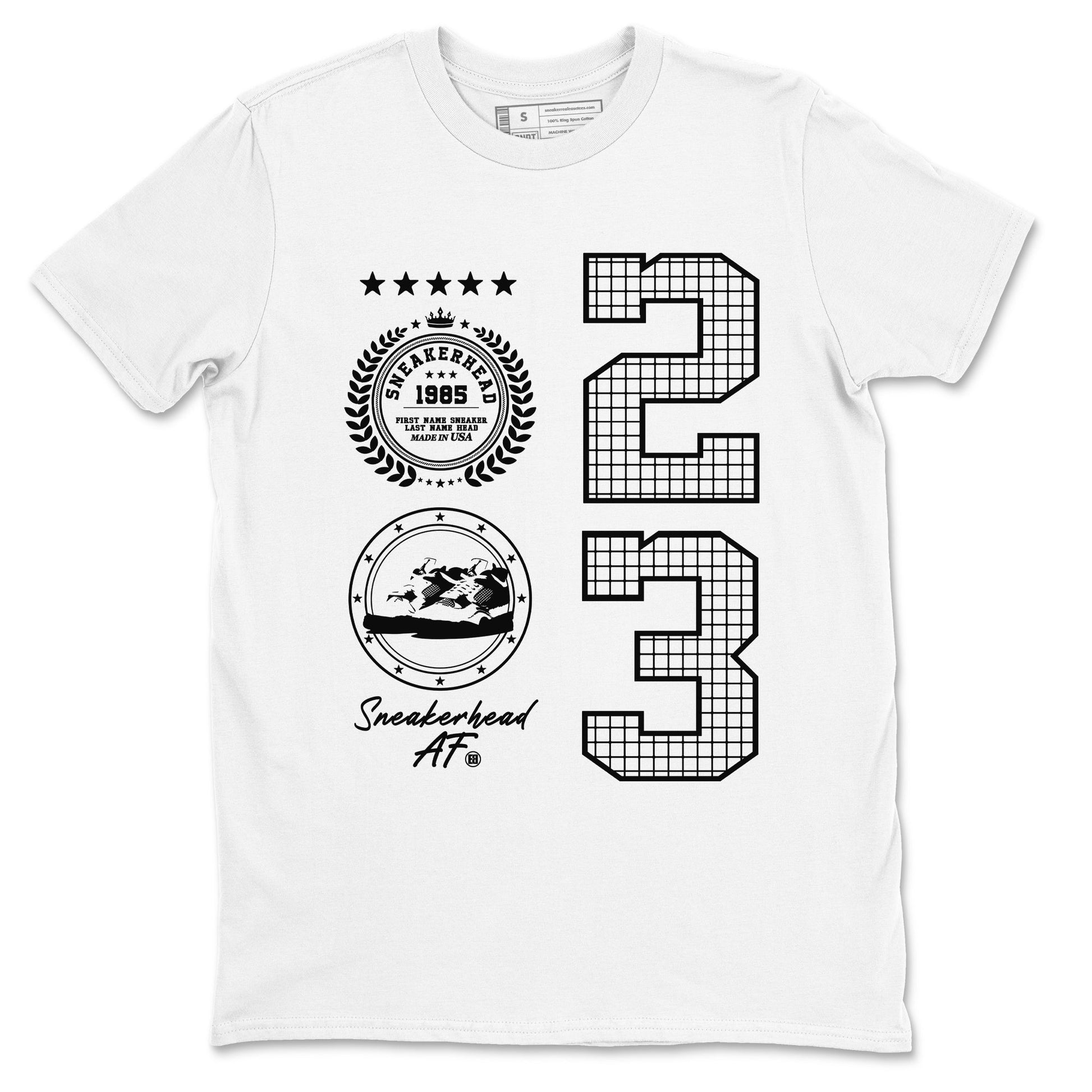 AJ4 White Thunder shirts to match jordans Sneaker Emblem sneaker match tees Air Jordan 4 White Thunder SNRT Sneaker Tees streetwear brand White 2 unisex cotton tee