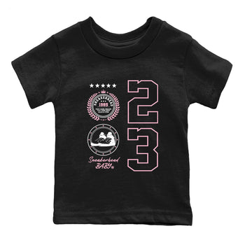 Sneaker Emblem baby and kids t-shirt crafted for little sneakerheads to shine with the Air Jordan 5 35th Anniversary sneakers, displayed in Black 2.