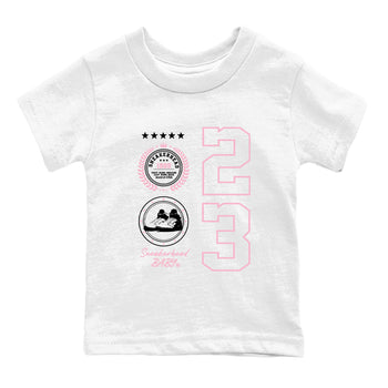 Sneaker Emblem baby and kids t-shirt crafted for little sneakerheads to shine with the Air Jordan 5 35th Anniversary sneakers, displayed in White 2.