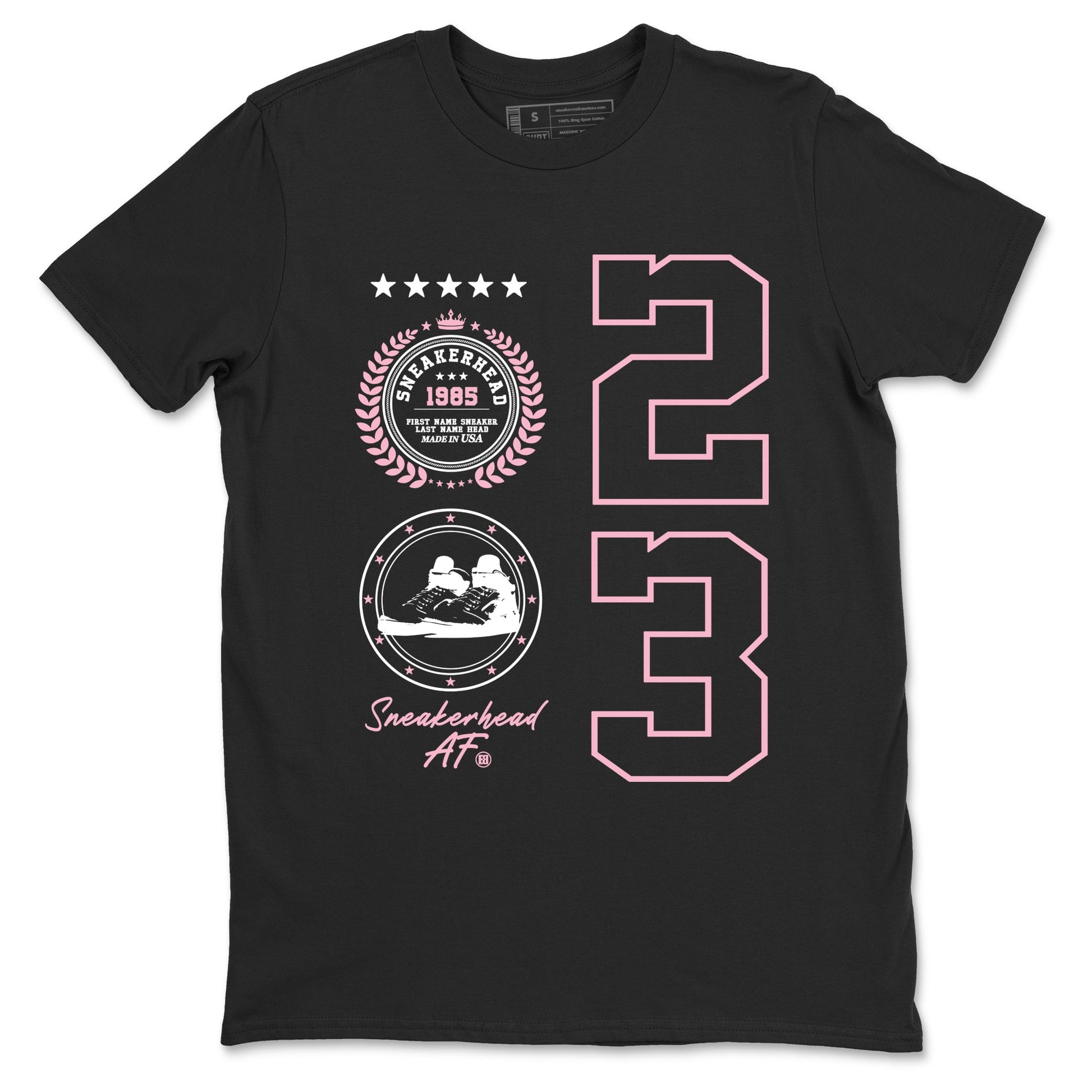 Sneaker Emblem sneaker match t-shirt styled to complete your fit with the Air Jordan 5 35th Anniversary sneakers, shown in Black 2.