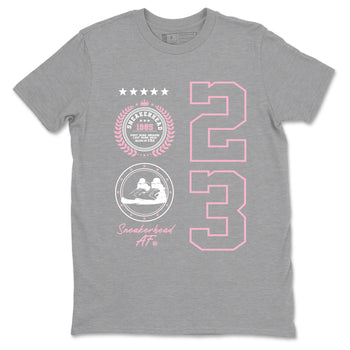 Sneaker Emblem sneaker match t-shirt styled to complete your fit with the Air Jordan 5 35th Anniversary sneakers, shown in Heather Grey 2.