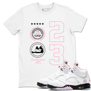 Sneaker Emblem sneaker match t-shirt styled to complete your fit with the Air Jordan 5 35th Anniversary sneakers, shown in White 1.