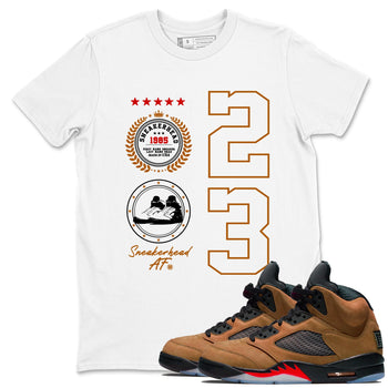 5s Archaeo Brown shirts to match jordans Sneaker Emblem sneaker match tees Air Jordan 5 Archaeo Brown SNRT Sneaker Release Tees unisex cotton White 1 crew neck shirts