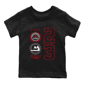 5s Fire Red Sneaker match tees – Sneaker Tees To Match Jordan 5 Retro Fire Red Sneakers – Sneaker Emblem Kids Graphic T-Shirt Black 2