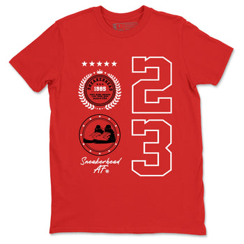 5s Fire Red Sneaker match tees – Sneaker Tees To Match Jordan 5 Retro Fire Red Sneakers – Sneaker Emblem Graphic Tee Red 2