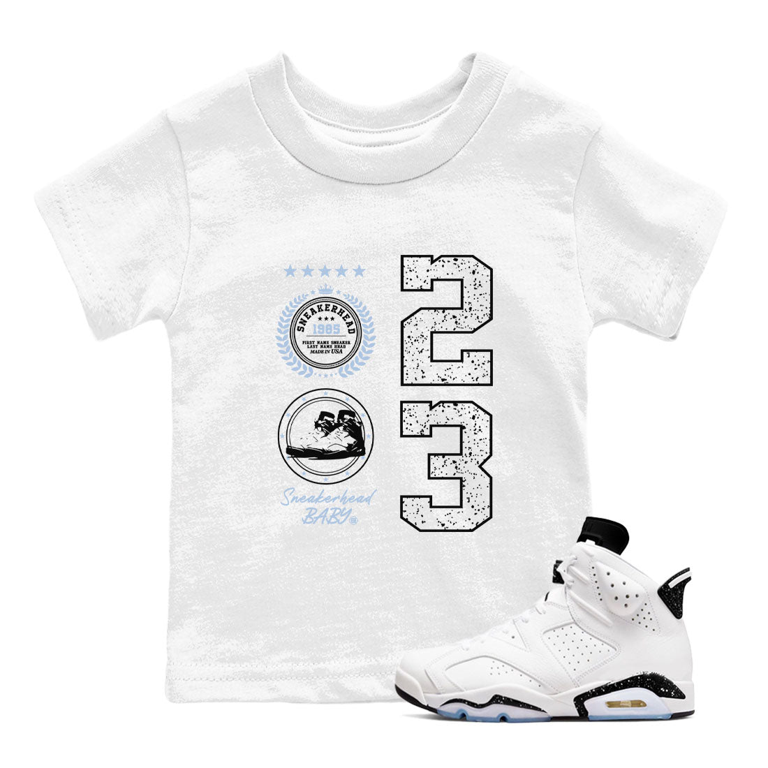 6s White Black shirt to match jordans Sneaker Emblem sneaker tees Air Jordan 6 White Black SNRT sneaker release tees baby toddler White 1 cotton Shirt