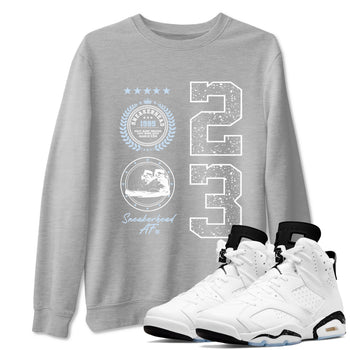6s White Black shirt to match jordans Sneaker Emblem sneaker tees Air Jordan 6 White Black SNRT Sneaker Release Tees unisex cotton Heather Grey 1 crew neck shirt