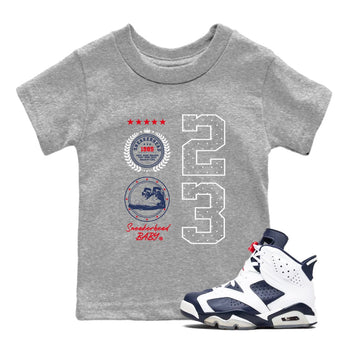 6s White And Midnight Navy shirts to match jordans Sneaker Emblem sneaker match tees Air Jordan 6 White And Midnight Navy SNRT Sneaker Tees streetwear brand Baby and Youth Heather Grey 1 cotton tee