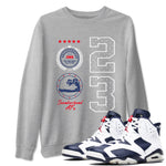 6s White And Midnight Navy shirts to match jordans Sneaker Emblem sneaker match tees Air Jordan 6 White And Midnight Navy SNRT Sneaker Tees streetwear brand Heather Grey 1 unisex cotton tee