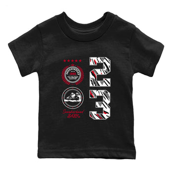 Sneaker match tees – Sneaker Tees To Match Air Jordan 8 Bunny Shoes Air Jordan 8 White and True Red – Sneaker Emblem Kids T-Shirt Black 2