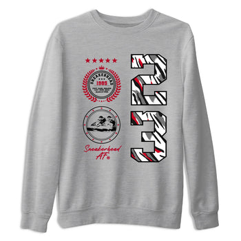 Sneaker match tees – Sneaker Tees To Match Air Jordan 8 Bunny Shoes Air Jordan 8 White and True Red – Sneaker Emblem Tee Heather Grey 2