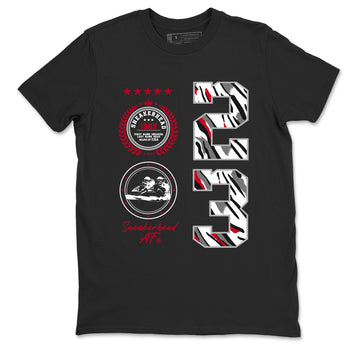 Sneaker match tees – Sneaker Tees To Match Air Jordan 8 Bunny Shoes Air Jordan 8 White and True Red – Sneaker Emblem Tee Black 2