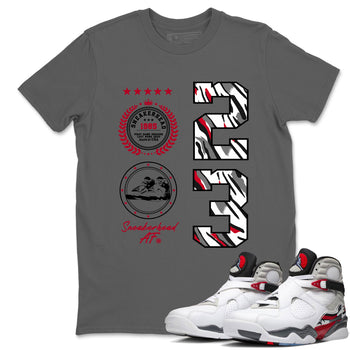 Sneaker match tees – Sneaker Tees To Match Air Jordan 8 Bunny Shoes Air Jordan 8 White and True Red – Sneaker Emblem Tee Cool Grey 1