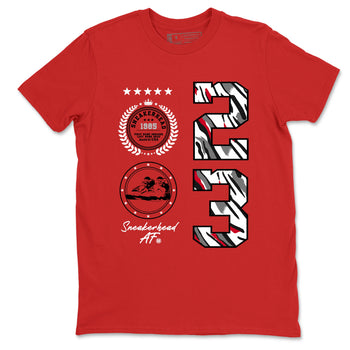 Sneaker match tees – Sneaker Tees To Match Air Jordan 8 Bunny Shoes Air Jordan 8 White and True Red – Sneaker Emblem Tee Red 2