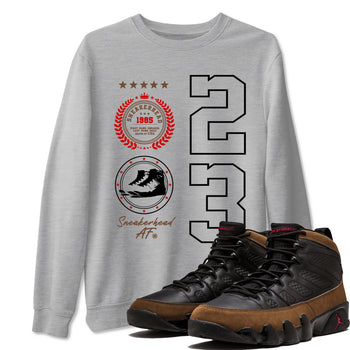 9s Olive shirts to match jordans Sneaker Emblem sneaker match tees Air Jordan 9 Olive match shoes to clothes SNRT Sneaker Tees unisex cotton Heather Grey 1 shirts