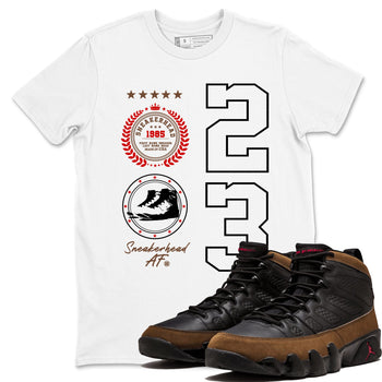 9s Olive shirts to match jordans Sneaker Emblem sneaker match tees Air Jordan 9 Olive match shoes to clothes SNRT Sneaker Tees unisex cotton White 1 shirts