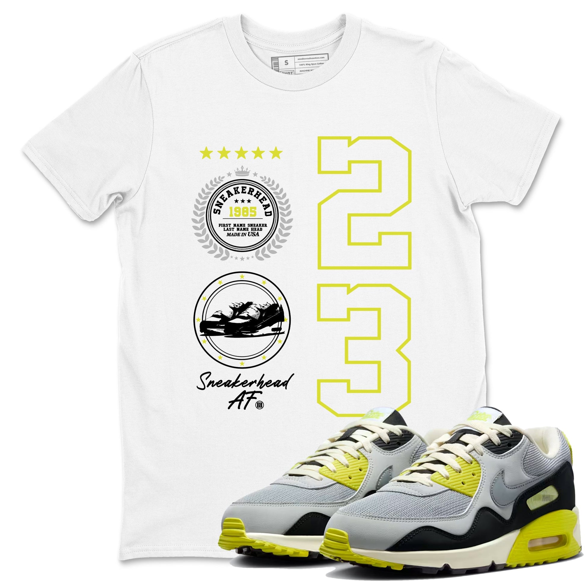 Sneaker Emblem sneaker match t-shirt styled to complete your fit with the Air Max 90 Cyber sneakers, shown in White 1.