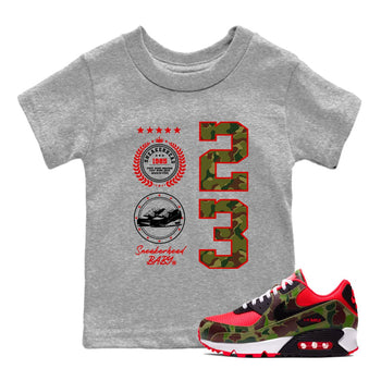 Air Max 90 Duck Camo shirts to match jordans Sneaker Emblem sneaker match tees Air Max 90 Reverse Duck Camo match shoes to clothes SNRT Sneaker Tees Youth Baby Heather Grey 1 tee