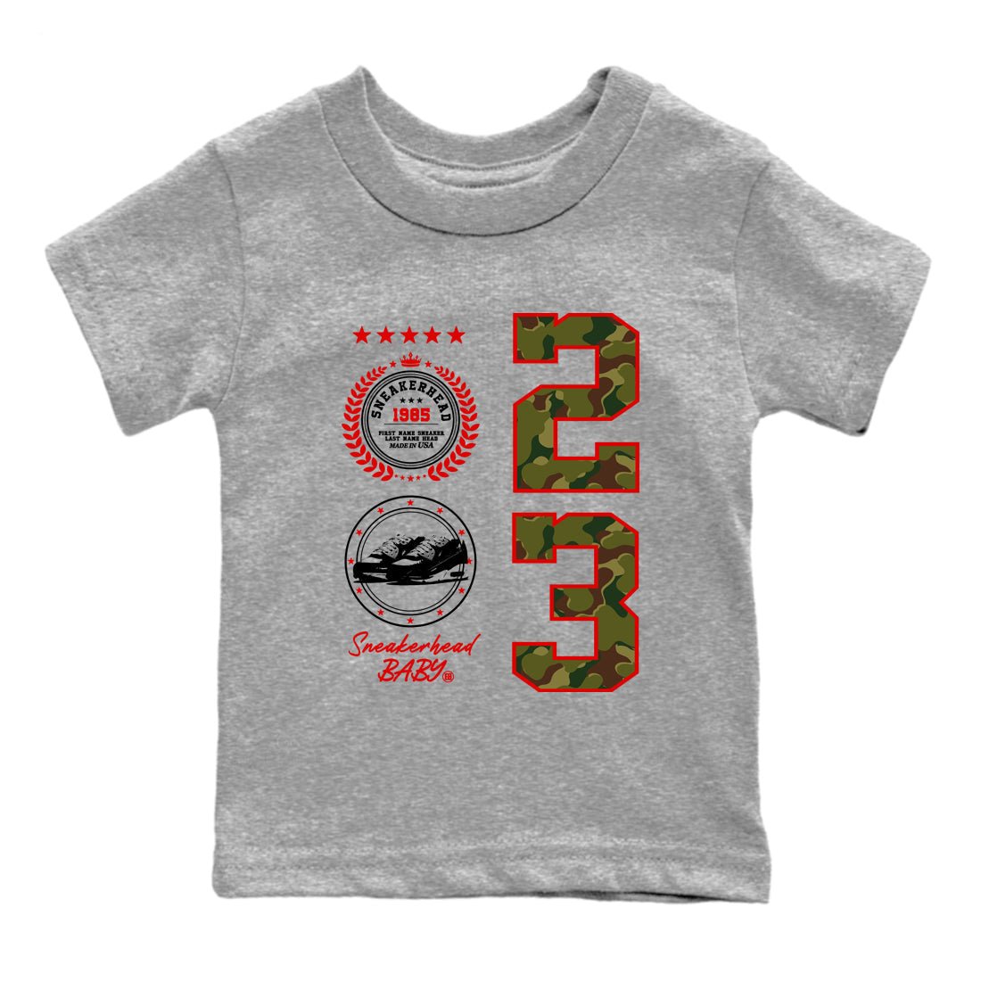 Air Max 90 Duck Camo shirts to match jordans Sneaker Emblem sneaker match tees Air Max 90 Reverse Duck Camo match shoes to clothes SNRT Sneaker Tees Youth Baby Heather Grey 2 tee