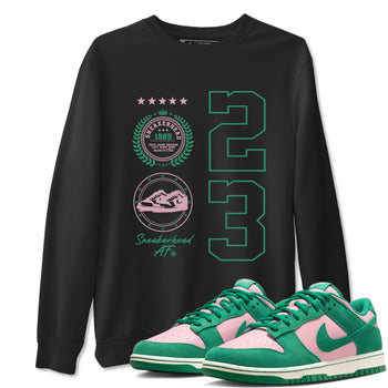 Dunk Low Medium Soft Pink Malachite shirt to match jordans Sneaker Emblem sneaker tees Dunks Medium Soft Pink Malachite Streetwear Brand SNRT Sneaker Release Tees unisex cotton Black 1 crew neck shirt