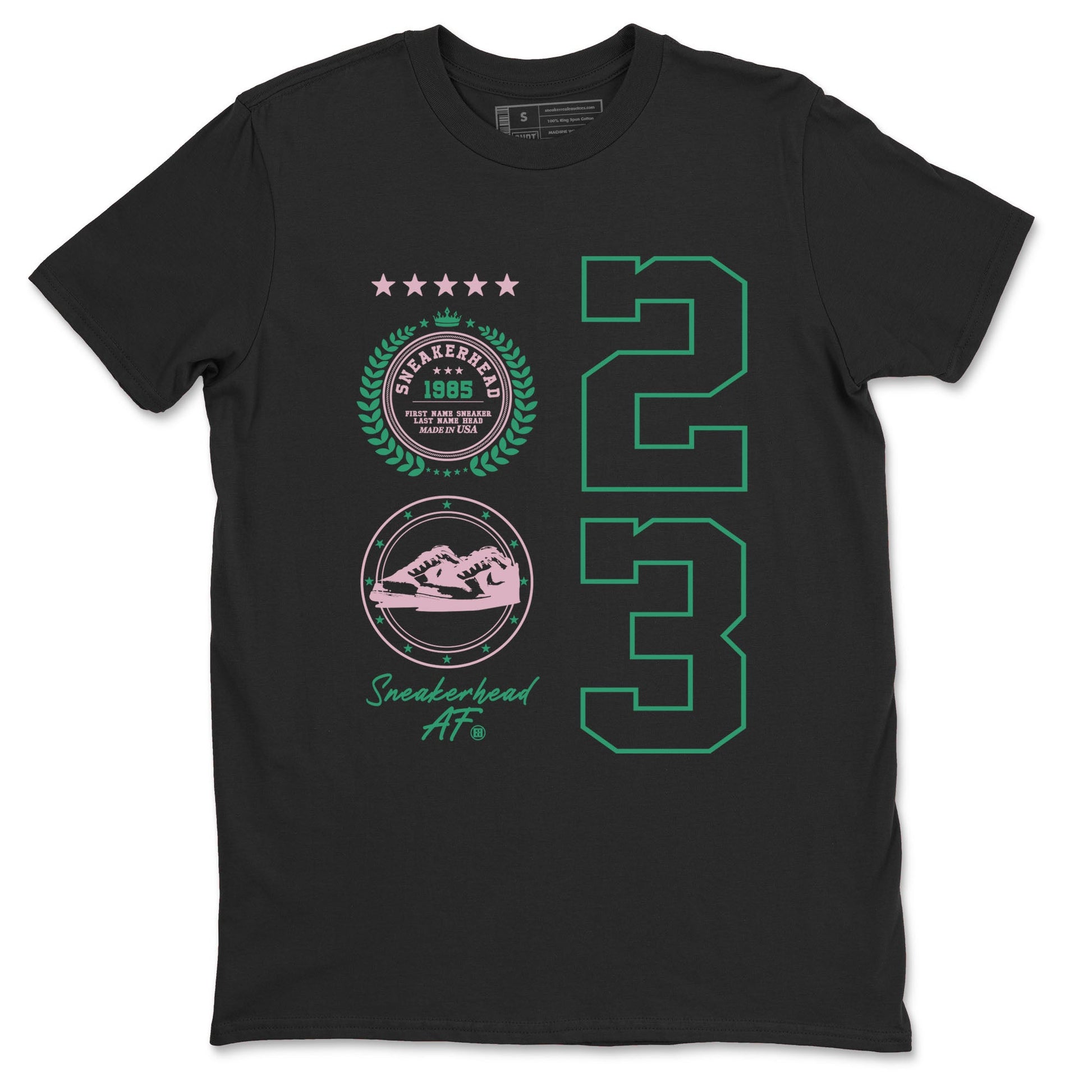 Dunk Low Medium Soft Pink Malachite shirt to match jordans Sneaker Emblem sneaker tees Dunks Medium Soft Pink Malachite Streetwear Brand SNRT Sneaker Release Tees unisex cotton Black 2 crew neck shirt