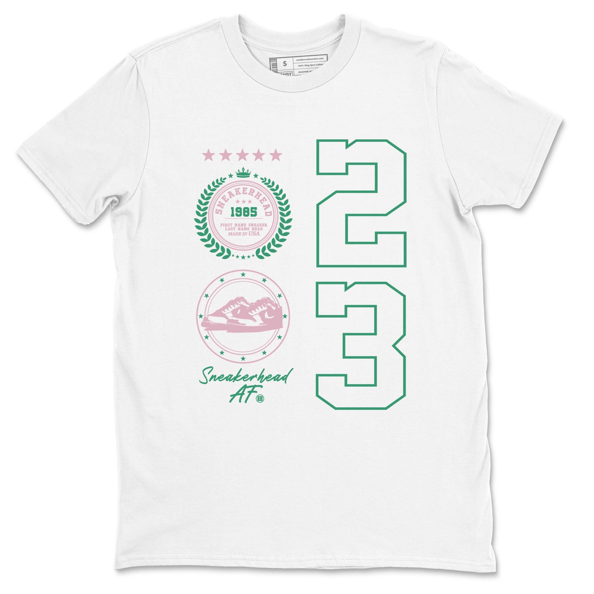 Dunk Low Medium Soft Pink Malachite shirt to match jordans Sneaker Emblem sneaker tees Dunks Medium Soft Pink Malachite Streetwear Brand SNRT Sneaker Release Tees unisex cotton White 2 crew neck shirt