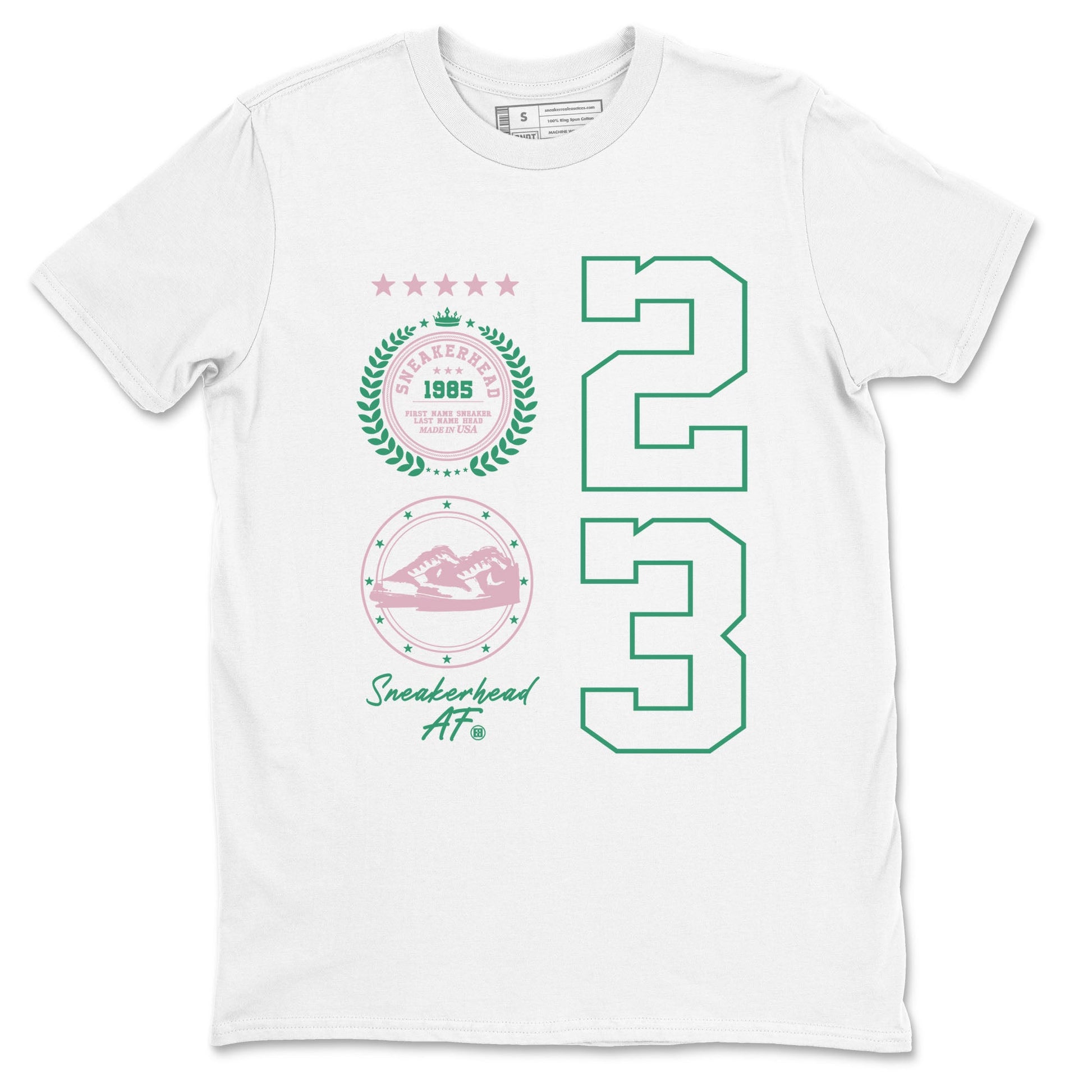 Dunk Low Medium Soft Pink Malachite shirt to match jordans Sneaker Emblem sneaker tees Dunks Medium Soft Pink Malachite Streetwear Brand SNRT Sneaker Release Tees unisex cotton White 2 crew neck shirt