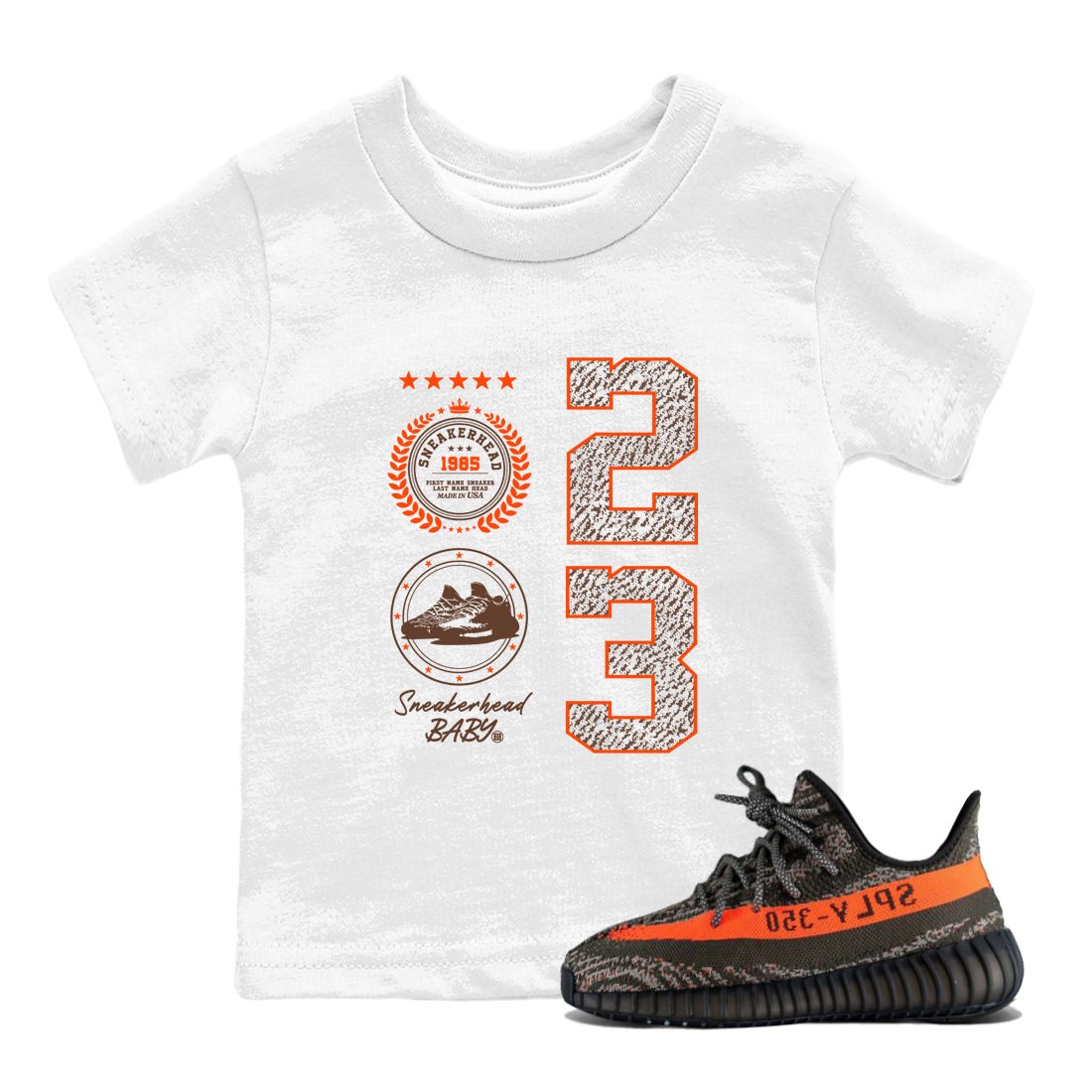 Yeezy 350 Carbon Beluga shirts to match jordans Sneaker Emblem sneaker match tees Yeezy 350 Carbon Beluga match shoes to clothes SNRT Sneaker Tees Youth Baby White 1 tee