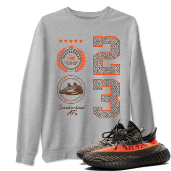 Yeezy 350 Carbon Beluga shirts to match jordans Sneaker Emblem sneaker match tees Yeezy 350 Carbon Beluga match shoes to clothes SNRT Sneaker Tees unisex cotton Heather Grey 1 shirts