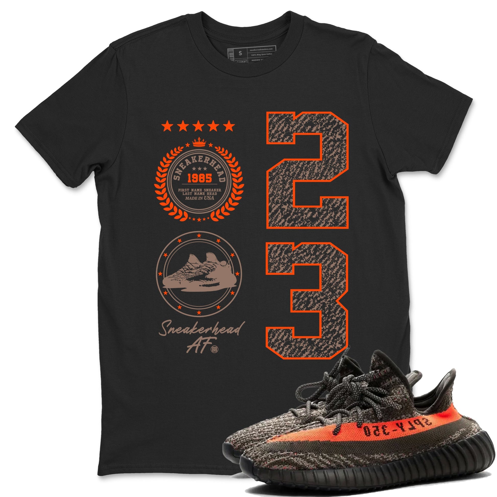 Yeezy 350 Carbon Beluga shirts to match jordans Sneaker Emblem sneaker match tees Yeezy 350 Carbon Beluga match shoes to clothes SNRT Sneaker Tees unisex cotton Black 1 shirts