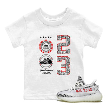 Yeezy 350 Zebra shirts to match jordans Sneaker Emblem sneaker match tees Yeezy 350 Zebra match shoes to clothes SNRT Sneaker Tees Youth Baby White 1 tee
