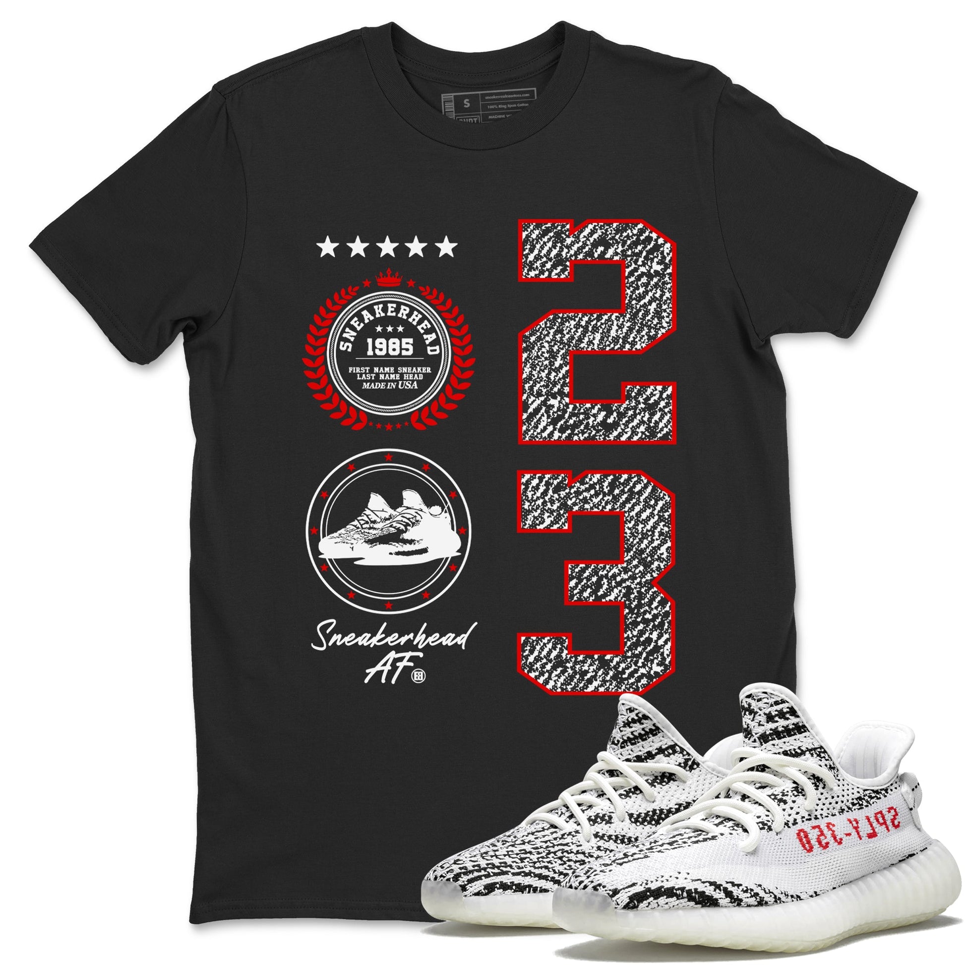 Yeezy 350 Zebra shirts to match jordans Sneaker Emblem sneaker match tees Yeezy 350 Zebra match shoes to clothes SNRT Sneaker Tees unisex cotton Black 1 shirts