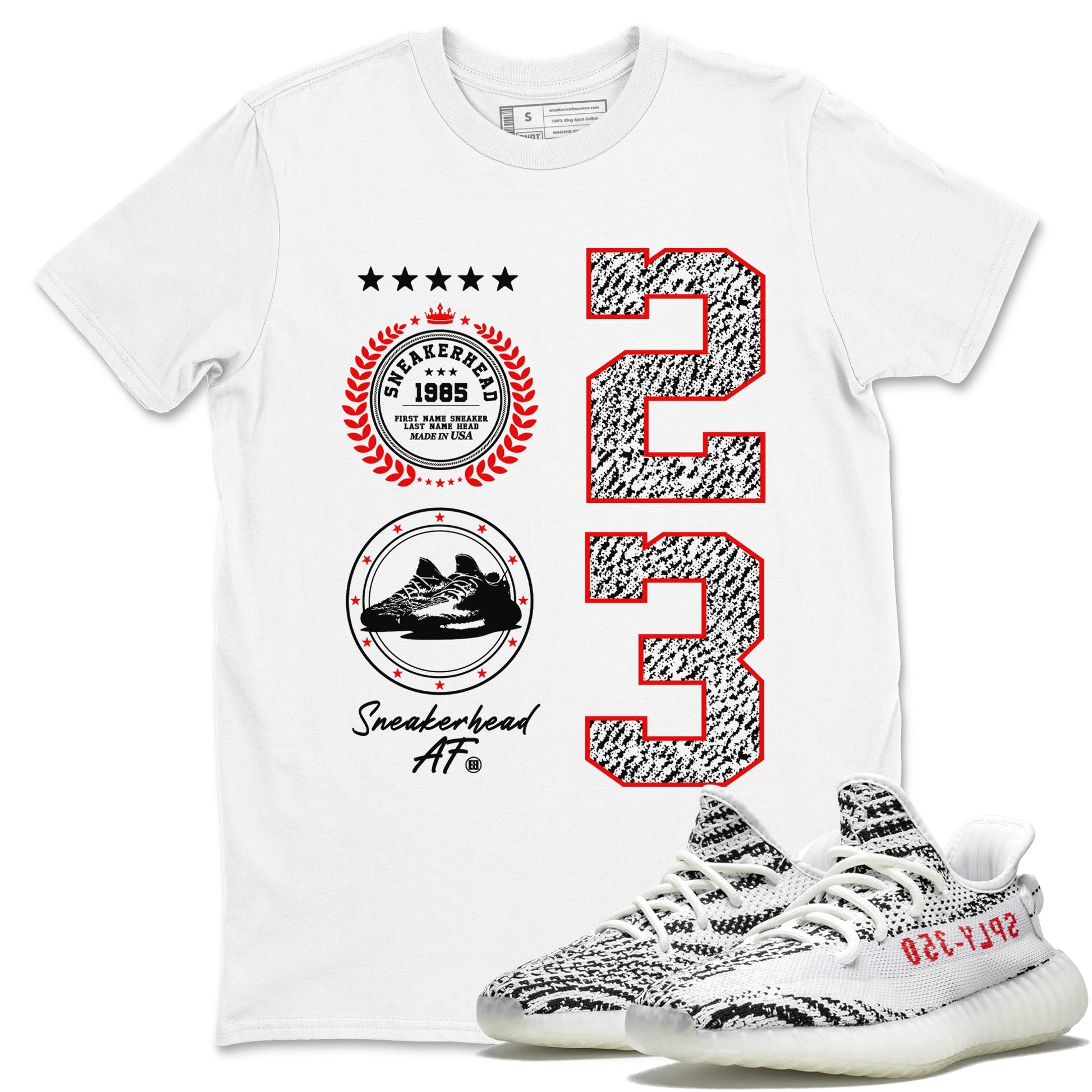 Yeezy 350 Zebra shirts to match jordans Sneaker Emblem sneaker match tees Yeezy 350 Zebra match shoes to clothes SNRT Sneaker Tees unisex cotton White 1 shirts