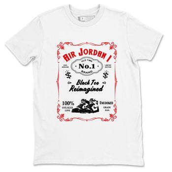 Air Jordan 1 High OG Black Toe Reimagined shirts to match jordans Sneaker Label sneaker match tees 1s Black Toe Reimagined Sneaker Shirts SNRT Sneaker Tees streetwear brand White 2 unisex cotton tee