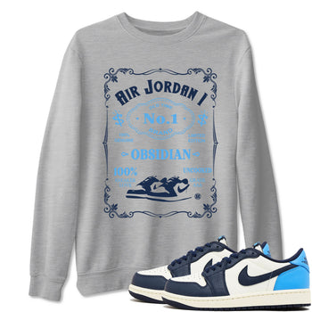 1s Obsidian shirts to match jordans Sneaker Label shirts to match Jordans AJ1 Retro Low OG Obsidian match shoes to clothes SNRT Sneaker Tees unisex cotton Heather Grey 1 shirts