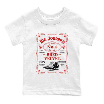 11s Bred Velvet shirts to match jordans Sneaker Label sneaker match tees Air Jordan 11 Retro Bred Velvet match shoes to clothes SNRT Sneaker Tees Youth Baby White 2 tee
