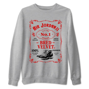 11s Bred Velvet shirts to match jordans Sneaker Label sneaker match tees Air Jordan 11 Retro Bred Velvet match shoes to clothes SNRT Sneaker Tees unisex cotton Heather Grey 2 shirts