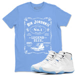 AJ11 Retro Legend Blue shirts to match jordans Sneaker Label best t shirts to wear with jordans 11s Legend Blue match shoes to clothes SNRT Sneaker Tees unisex cotton Carolina Blue 1 shirts