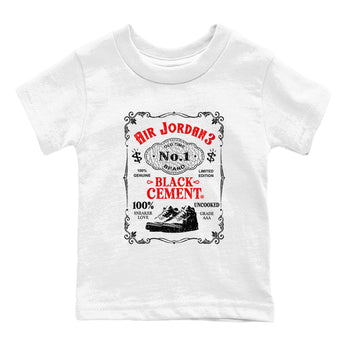3s Black Cement shirts to match jordans Sneaker Label sneaker match tees Air Jordan 3 Retro OG Black Cement match shoes to clothes SNRT Sneaker Tees Youth Baby White 2 tee